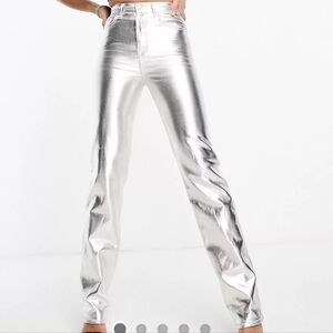 ASOS DESIGN Tall 90's Straight Jean in Silver